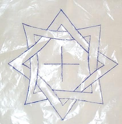 Center design on a clear plastic